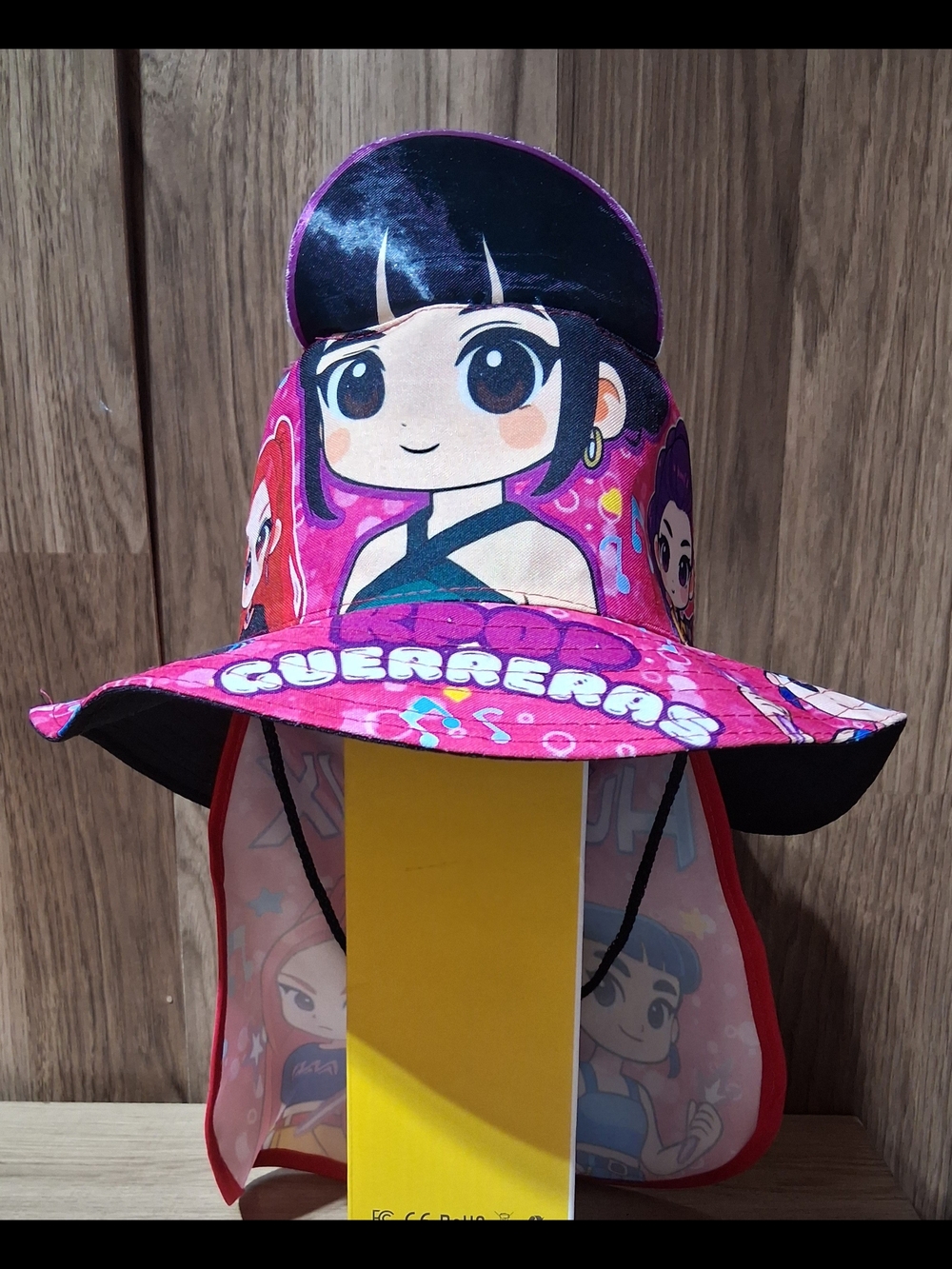 K POPS Pink Kids Sun Hat with Neck Flap
